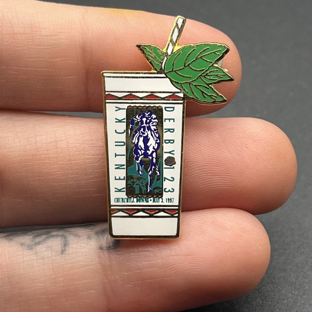 Kentucky Derby 123 Mint Julep Horse Racing Churchill Downs Lapel Hat Pin